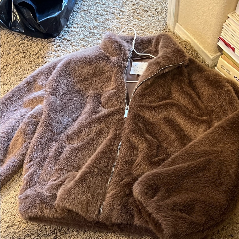 a new day Tan Faux Fur Coat